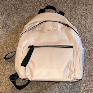 kate spade Leather Cream Backpack with Black Trim